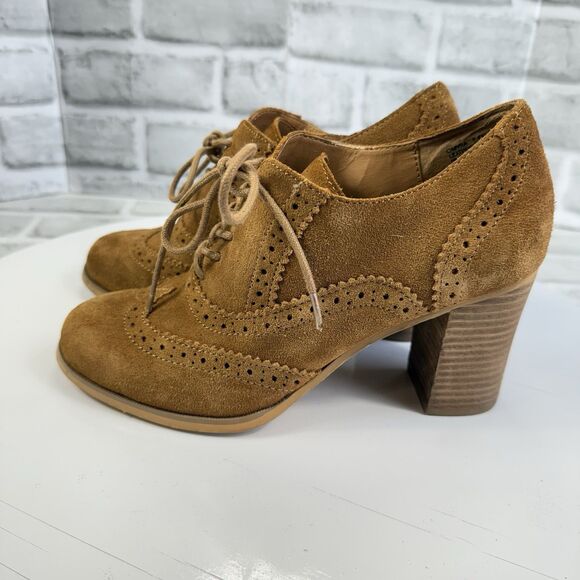 Steve Madden Omyra Women's Size 7.5 Brown Suede Oxford Block Heel Lace Up Bootie - Picture 12 of 12